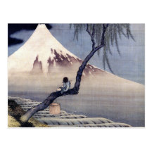 Boy on Mount Fuji, Hokusai Postcards