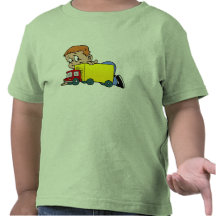 Boy playing with truck shirt