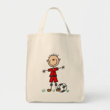 Boy Red Uniform Soccer Player T-shirts and Gifts Tote Bag