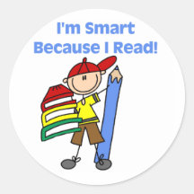 Boy Smart Because I Read Stickers