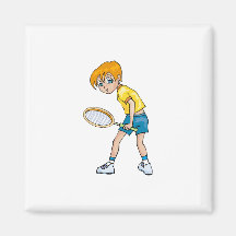 Boy Tennis Player Magnet