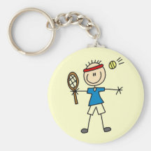 Boy Tennis Player tshirts and Gifts Keychain