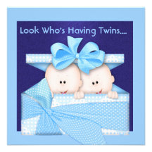 BOY TWINS BABY SHOWER  INVITATION