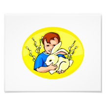 boy w rabbit yellow oval.png photograph