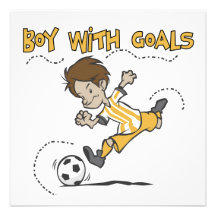 Boy With Goals T-shirts and Gifts Personalized Invitations