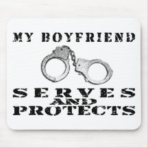 Boyfriend Serves Protects - Cuffs Mouse Pad