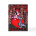 boyfriend, two cute dragons, one on a heart one lo card