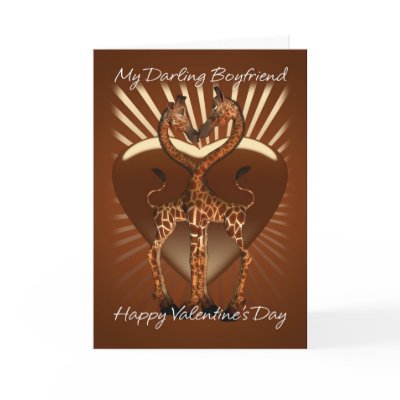 Boyfriend Valentine's Day Card With Giraffes by moonlake