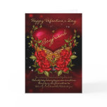 Boyfriend, Valentine's Day Card With Heart And Ros