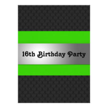 Boy's 16th Birthday Party Invite
