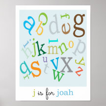 Boys Alphabet Poster