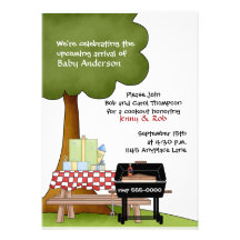 Boys Baby Shower Bar-B-Que Invitation