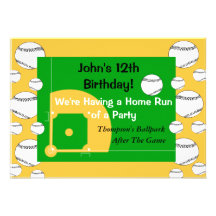 Boy's Baseball Birthday Invitation