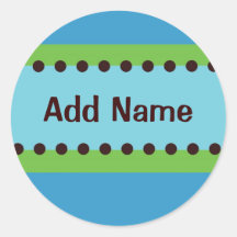 Boys Blue and Green Birthday Sticker Customisable