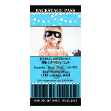 Boys Rock Star Photo Birthday Personalized Photo Card