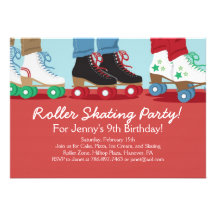 Boys Roller Skating Party Invitations