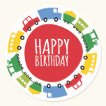 Boys Toys Car Trains Happy Birthday Party Stickers stickers