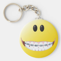 Braces Smiley Face Keychain