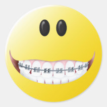 Braces Smiley Face Stickers