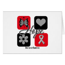 Brain Cancer Hope Love Inspire Awareness Greeting Cards