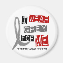 BRAIN CANCER I Wear Grey For Me 37 Fridge Magnet