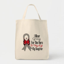 Brain Cancer Ribbon Hero My Daughter Canvas Bag