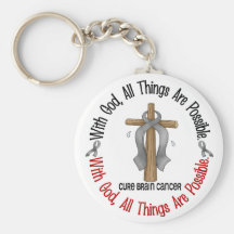 Brain Cancer WITH GOD CROSS 1 Key Chains