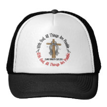 Brain Cancer WITH GOD CROSS 1 Mesh Hats