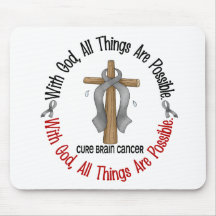 Brain Cancer WITH GOD CROSS 1 Mouse Pad