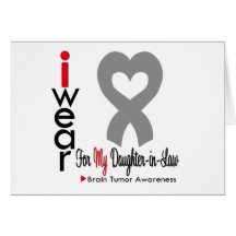 Brain Tumour I Wear Grey Ribbon For Daughter in La Greeting Cards