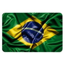 Brasil Flag Wavy Vinyl Magnets