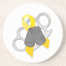 brass K Yellow Coasters