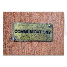 Brass plate on concrete wall cards