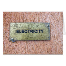 Brass plate on concrete wall greeting cards