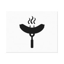 Bratwurst sausage BBQ barbecue Stretched Canvas Prints