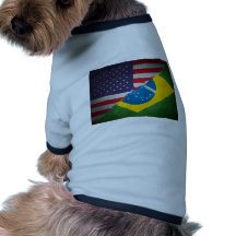 brazil and america doggie tshirt