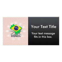 Brazil Flag Map 2.0 Customised Photo Card