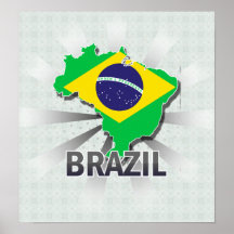 Brazil Flag Map 2.0 Print