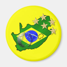 Brazil Flag South Africa Map Brazilian gifts Fridge Magnets