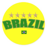 Brazil Logo 5 gold star cup winners tees and gifts Stickers