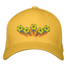 Brazil Soccer Explosion Embroidered Baseball Caps