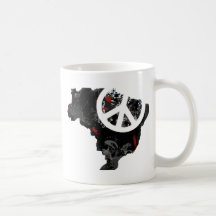 Brazil Trendy Peace Sign with Brazilian map Mug