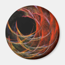 Breaking the Circle Abstract Art Round Magnet