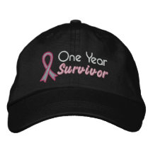 Breast Cancer 1 Year Survivor Embroidered Hats