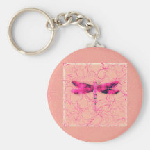 Breast Cancer Awareness Dragonfly Keychains