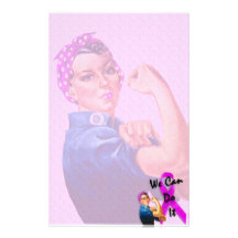 Breast Cancer Awareness Month, Rosie the Riveter Custom Stationery