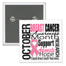 Breast Cancer Awareness Month Tribute Pinback Button