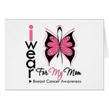 Breast Cancer Butterfly Ribbon For My Mum Card