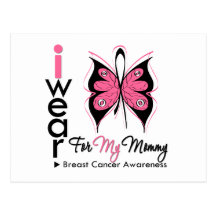 Breast Cancer Butterfly Ribbon For My Mummy Post Card