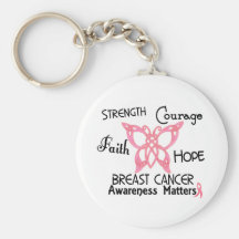 Breast Cancer Celtic Butterfly 3 Keychain